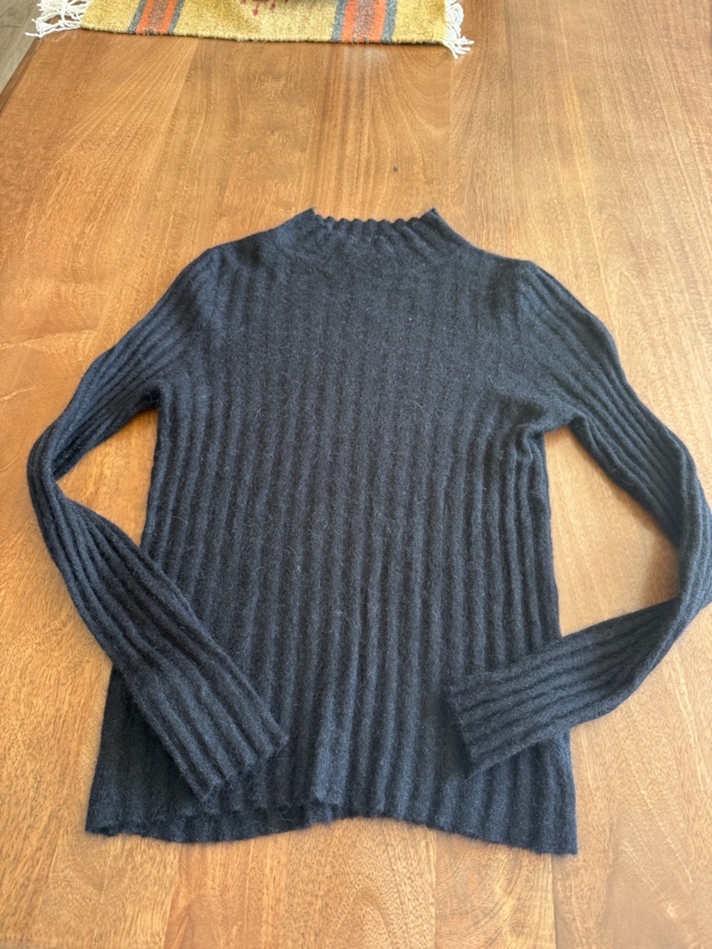 Madewell Black Ribbed Mock Neck Sweater